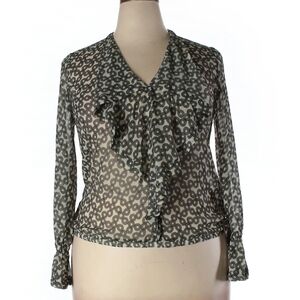 Zara long sleeve sheer patterned blouse, Size XL (US)